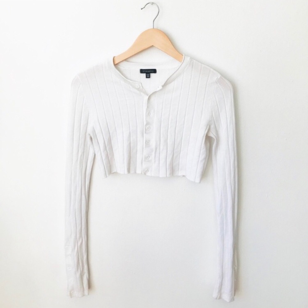 DYNAMITE White crop cardigan - Picture 5 of 8